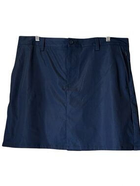 Lands' End Navy‎ Blue Athletic Skort 16 Golf Hiking Casual Zip Pocket Stretch